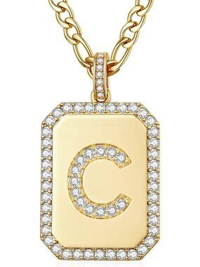 14K Gold Personalized Initial Necklace for Him & Her - Custom Name Jewelry